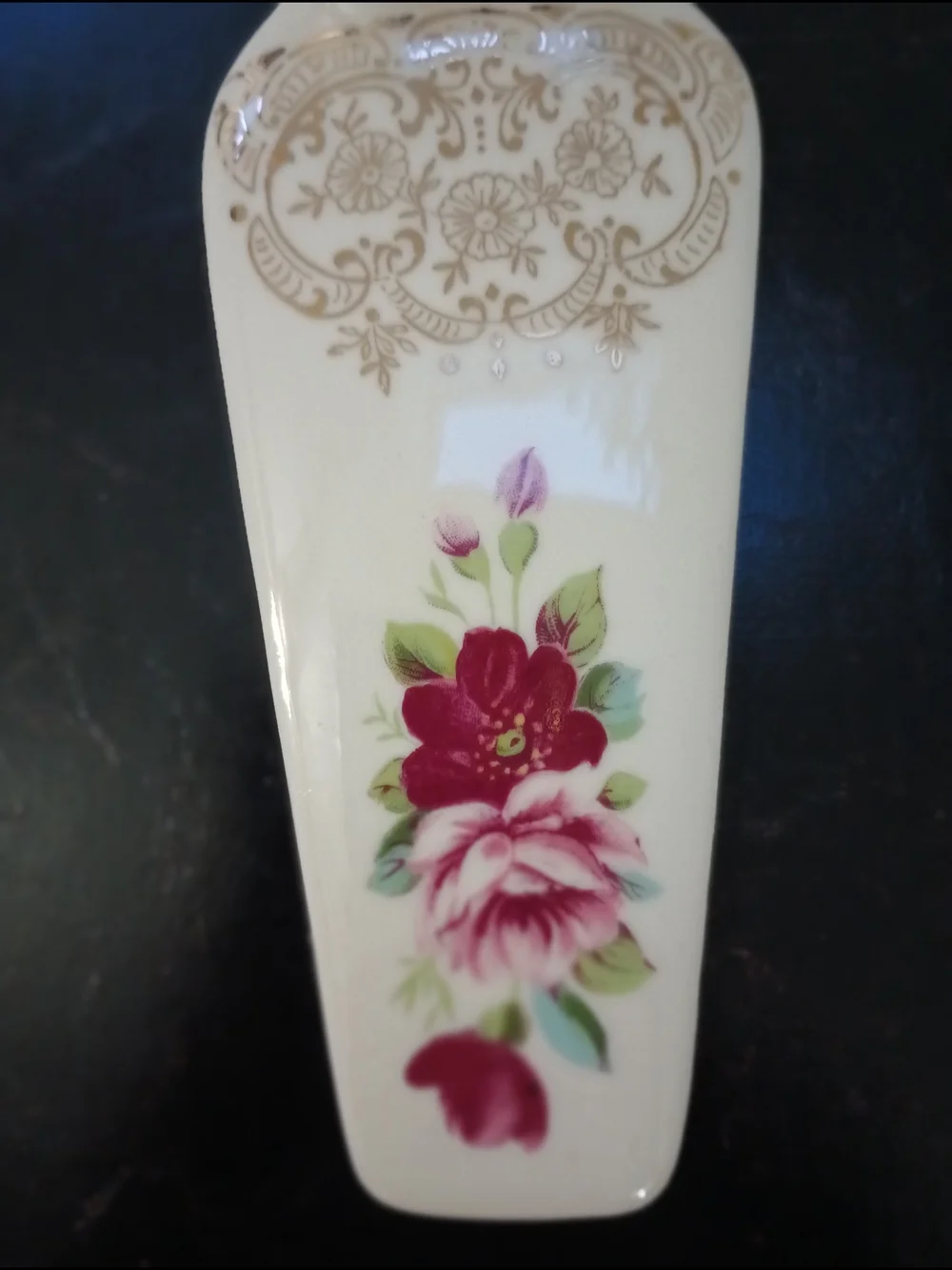 Georgian China Floral 22K Gold Porcelain Cake Server Vintage